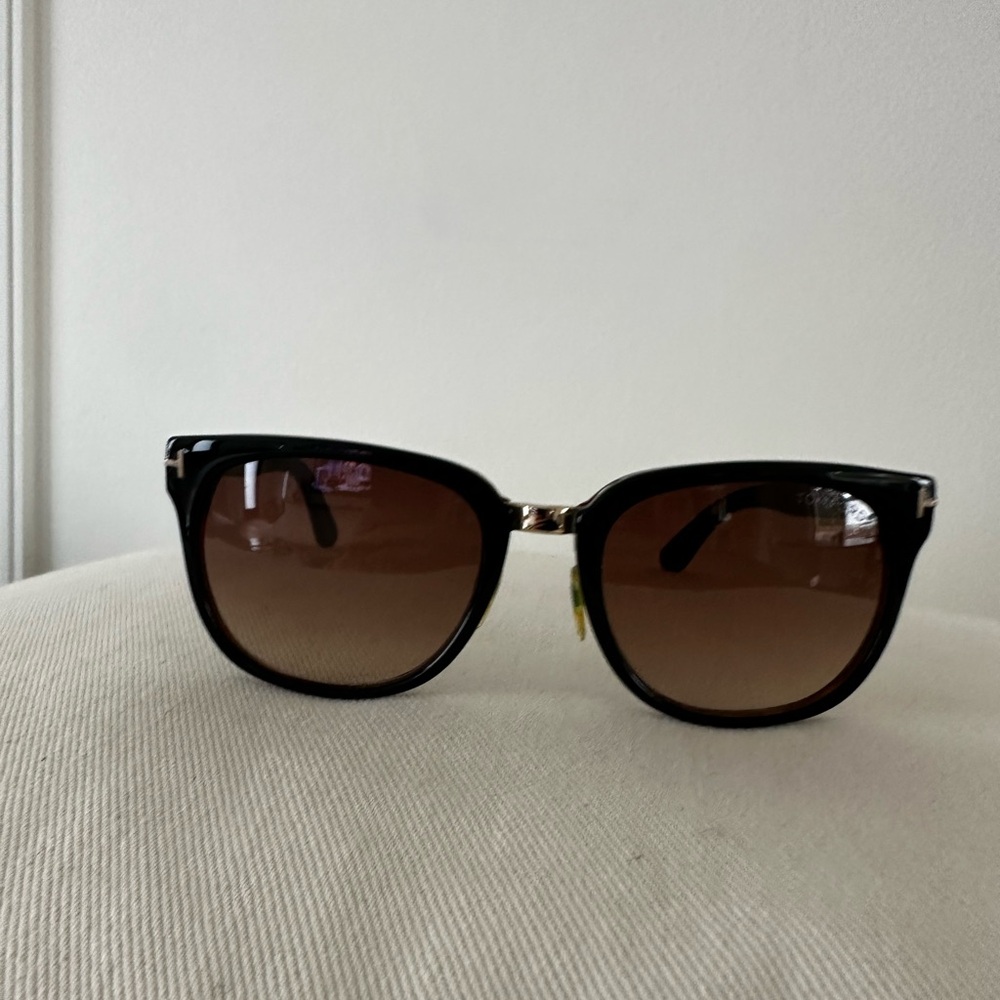 Tom Ford Black and Brown Wayfarer Sunglasses